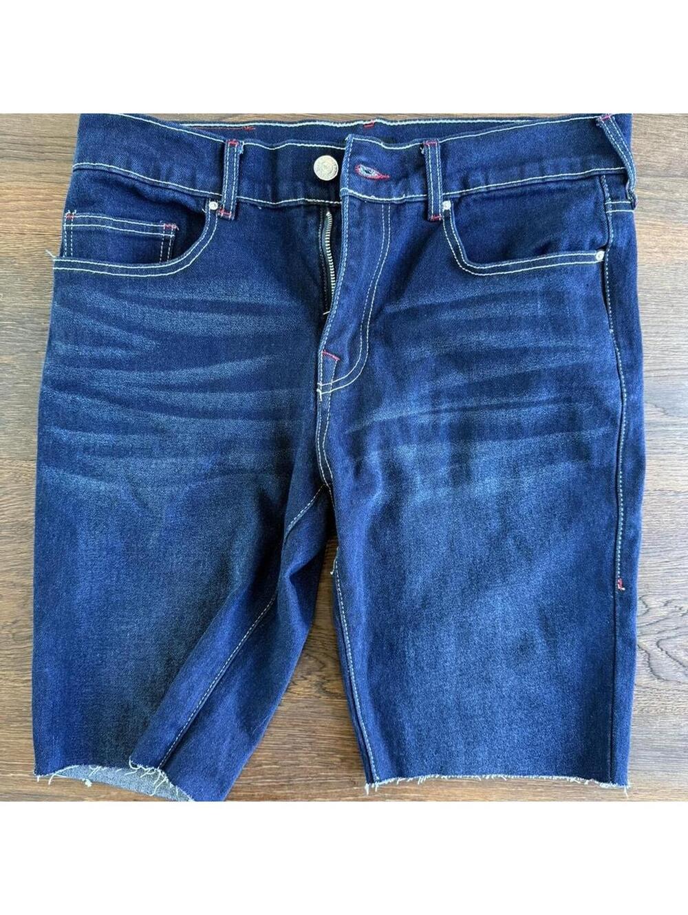 Religion Rocco Relaxed Skinny Denim Shorts Size 34 Dark Wash